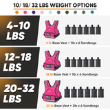 APEXUP Adjustable Weighted Vest, 4-10lb/12-18lb/20-32lb Vest with 6 Ironsand Weights and Large Pocket, Weight Vest for Men Women Strength Training, Running, Walking (4-10lb, Pink)