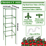 ZeeDix 6 Pack 60 Inch Heavy Duty Tomato Cages for Garden with Clips