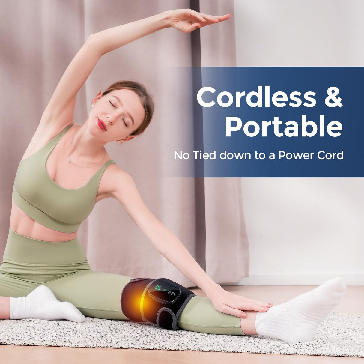 HOMRELEXA Heated Knee Massager, 3 in 1 Knee Massager with Heat and Vibration, Heating Pad for Knee, Knee Heating Pad, Heated Knee Brace（2 pcs）