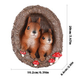 JARPSIRY Mom and Baby Squirrel Tree Hugger Outdoor Tree Faces Decor, Resin Squirrel Figurine Garden Statues Whimsical Tree Peeker Sculpture for Patio Lawn Yard Porch Wall Ornaments