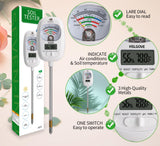 HSLGOVE Soil Test Kit, 7-in-One Soil Moisture Meter/Soil PH Meter/Fertility, Dual Screen Soil Tester w/Digital Soil Temp/Air Temp&Humidity for Plants Gardening,Lawn,Farm Indoor&Outdoor-Lvory White