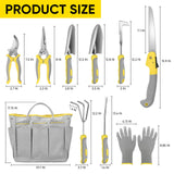 Blumway Garden Tool Sets, 10 Piece Heavy Duty Gardening Tool Set, Stainless Steel Gardening Hand Tools with Garden Tool Bag, Garden Tool Kit for Gardening Supplies,Ideal Garden Gifts for Women Men
