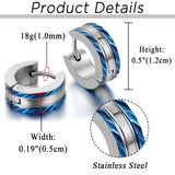 Aroncent Stainless Steel 3-8 Pairs Hoop Earrings Men Small Hoop Huggie Hinged Earrings Set for Men Women 4mm Gifts