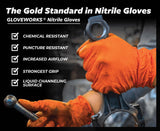 GLOVEWORKS 8 Mil Orange Nitrile Disposable Gloves Heavy Duty Industrial RDT for Mechanic and Automotive, XXL Box of 100