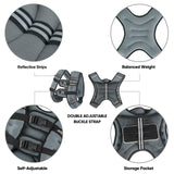 APEXUP Weighted Vest with 5lbs/10lbs/15lbs/20lbs/25lbs/30lbs Weights and Reflective Stripe, Weight Vest Men Women for Workout, Strength Training, Running (Grey, 15lbs)