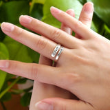 oGoodsunj Sterling Silver Just Breathe Ring for Women: Inspirational Encouragement Rings Adjustable I Am Fearless Motivational Jewelry Gift (Just Breathe)