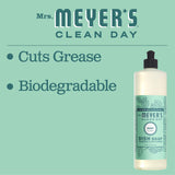 MRS. MEYER'S CLEAN DAY Liquid Dish Soap, Biodegradable Formula, Limited Edition Mint, 16 fl. oz - Pack of 6