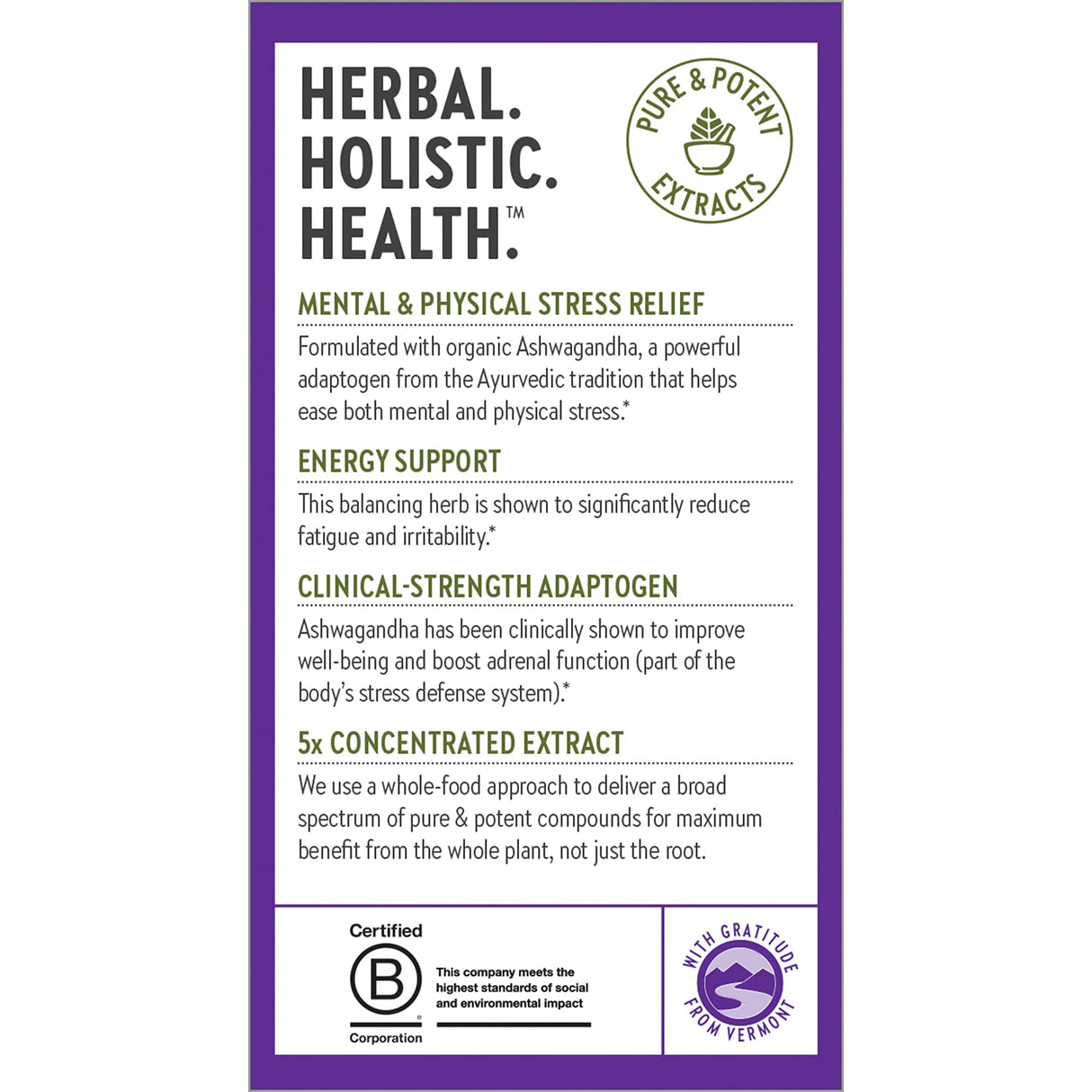 New Chapter Organic Ashwagandha Supplement, One Capsule a Day of Adaptogens for Stress Relief, Mood Support, & Energy, Vegan, 60 Count