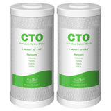 SimPure Whole House Water Filter Cartridges 5 Micron 10" x 4.5" CTO Activated Carbon Block, For DB10P, DB10C-2, GE GXWH40L, GXWH35F, BB10, FXHTC, FC15B, 2 Pack