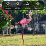 ViteenLight 35" Flamingo Garden Statues & Sculptures, Metal Birds Yard Art Outdoor Statue, Large Pink Flamingo Lawn Ornaments for Home, Patio, Backyard Decor