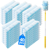 Senowi 40 Count 360° Heavy Duty Duster Refills Compatible with Swiffer,Large Size-Extra Thick Disposable Electrostatic Duster Refill with 1 Retractable Handle(35-inch Length Fully expanded)