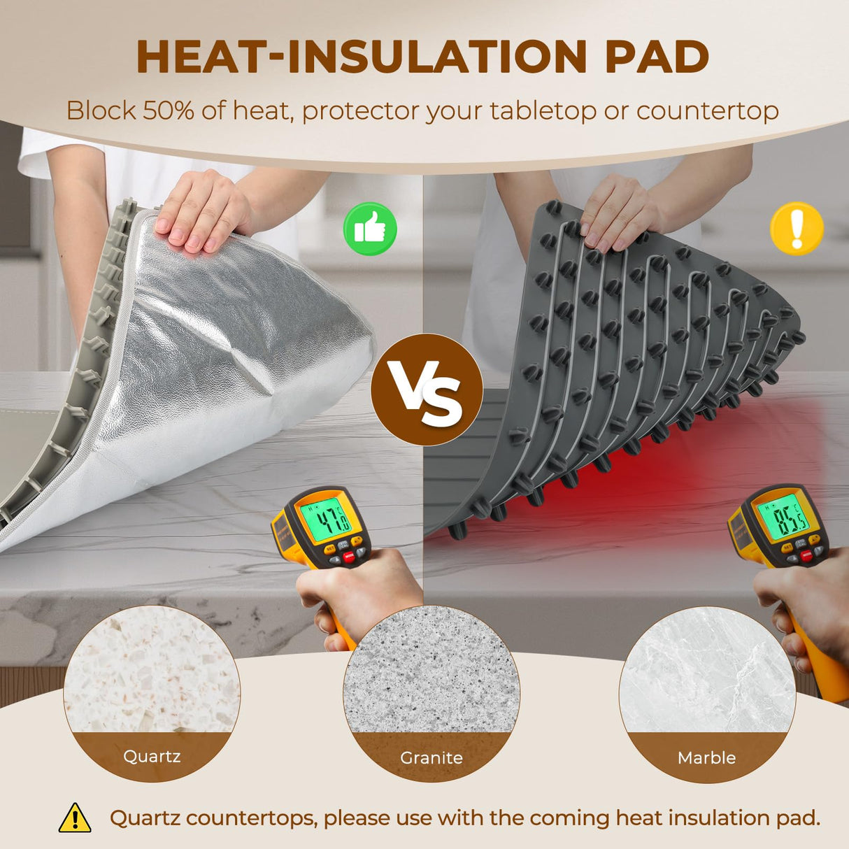 Homelove Warming Mat for Food - Fast Full Surface Electric Warming Tray with 7 Temp-Settings & 8H Timer, Portable Roll Up Food Warmer with Heat Insulation Pad for Gatherings Parties Buffet XL-Khaki