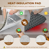 Homelove Warming Mat for Food - Fast Full Surface Electric Warming Tray with 7 Temp-Settings & 8H Timer, Portable Roll Up Food Warmer with Heat Insulation Pad for Gatherings Parties Buffet XL-Khaki