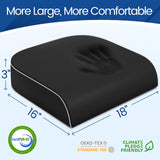 SweetSlubr Seat Cushion for Taibone Pain Relief, Office Chair Cushion, Memory Foam Large Chair Cushion with Non-Slip Cover for Soft Support at Office Chair, Car Seat, Airplane, Bleacher Black/Large