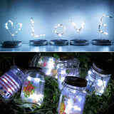 Yeuago 8 Pack Solar Fairy Star Firefly Jar Lid Lights - Waterproof Lantern Mason String Lights With Hangers for Regular Mouth Jars - Christmas Gifts (Cold White)