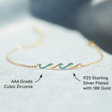 STORYJEWELLERY Birthday Gifts for Women, Sterling Silver Wave Bracelet