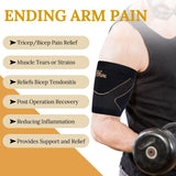 ITHW Copper Bicep Tendonitis Brace, Bicep Compression Sleeve for Pain Relief, Bicep Brace for Men and Women Muscle Strains Tear Injury(Copper, X-Large)