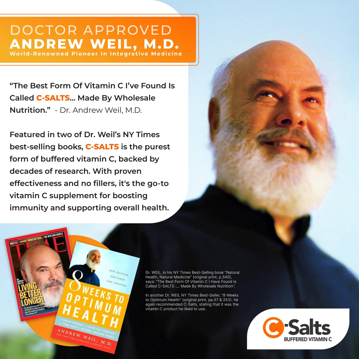 C-Salts Original Vitamin C Powder Supplement - 100% Pure High Dose Buffered Vitamin C Powder for Immune Support - Sugar-Free Powdered Drink Ascorbate, Organic, Stomach-Friendly, Original 26oz