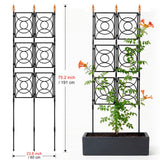 Trellis for Climbing Plants Outdoor, 24 Rifny Tall Garden Trellis Flower Rose Cucumber Trellis for Vines Pea Support, Wall Large Plant Trellis Fence with Plastic Screen Frame, 2 x 6.2 FT