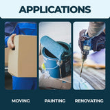 Caelum Star 3 Pack 12x9 ft Extra Large Plastic Drop Cloth for Painting, Furniture Covers, Painters Plastic Cover, Clear Paint Tarp, Floor Protector, Disposable Paint Drop Cloth, 55% Recycled