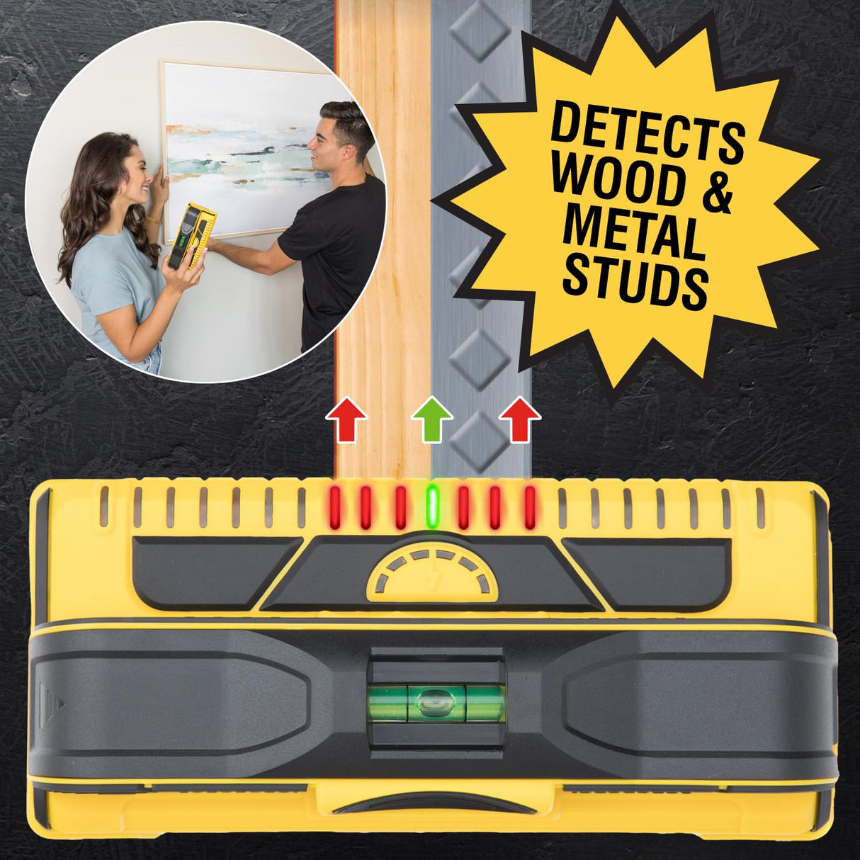 Franklin Sensors Prosensor M210 Stud Finder With 13-Sensors, Wood & Metal Stud Detector/Wall Scanner, Live Wire Detection, Made in the USA