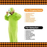 ressber Unisex Adult Onesie Pajamas Animal One Piece Halloween Costume Christmas Sleepwear Jumpsuit (US, Alpha, Small, Regular, Regular, Mike Wazowski)