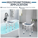 Heavy Duty Shower Chair for Inside Shower, Height Adjustable Shower Seat, Tool-Free Assembly Tub Chair, Handicap Shower Bench, Bath Stool for Senior, Elderly & Adults