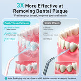 COSLUS Water Dental Flosser Teeth Pick: Portable Cordless Oral Irrigator 300ML Rechargeable Travel Irrigation Cleaner IPX7 Waterproof Electric Flossing Machine for Teeth Cleaning C20(F5020E) White