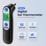 Ear Thermometer for Kids, Adults and Babies, FSA Eligible, Fever Alarm, Mute Mode, 30 Memory Recall with 21 Probe Covers - Fast Results & Easy to use, Life Time Support (Black)