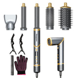 Easywave Air Wrap Hair Styler: Flexible 5 in 1 Styling & Drying System, Professional Hot Air Brush Set for Fast Drying, Curling, Volumizing, Smoothing & Styling, Oval Brush, Concentrator