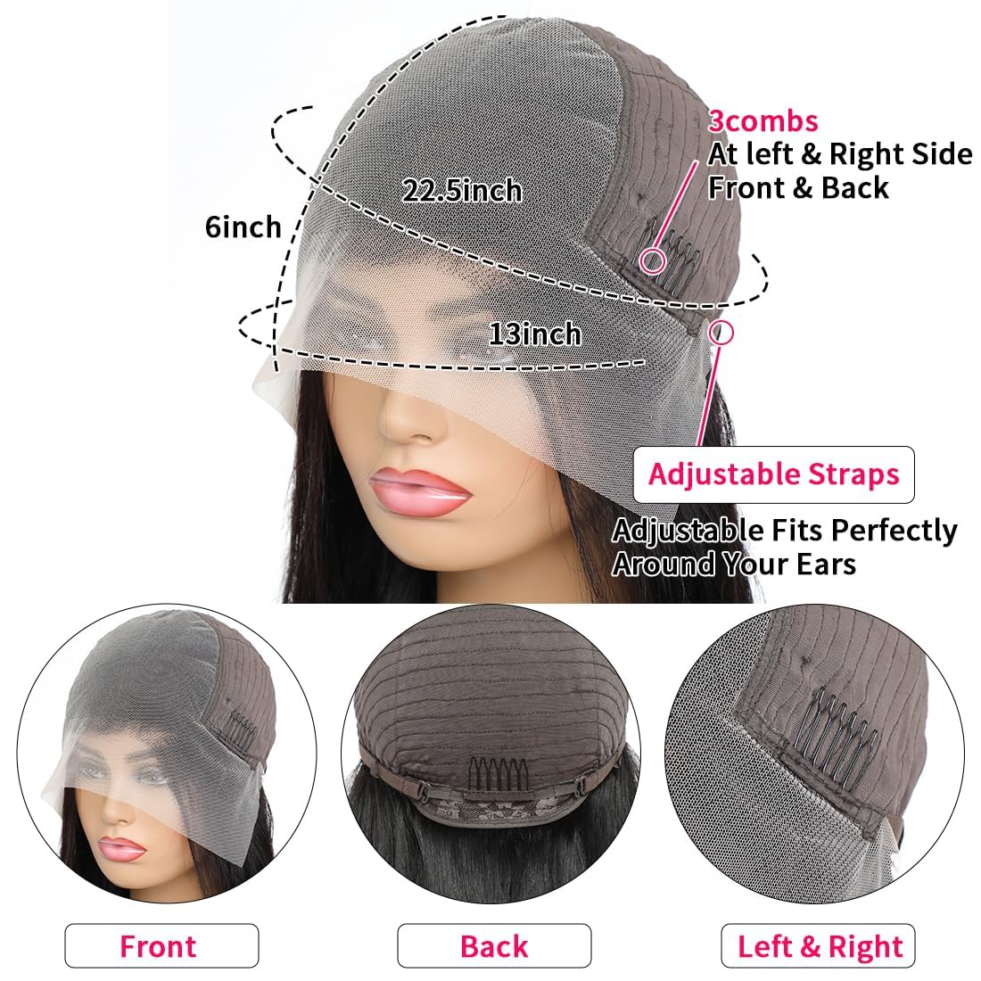 30 Inch 13x6 Deep Wave Lace Front Wigs Human Hair for Women HD Transparent Deep Curly Lace Frontal Wigs Human Hair Pre Plucked with Baby Hair Natural color