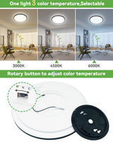Zemty 8Pack 12 Inch LED Flush Mount Light, 28W 3200lm Super Slim Ceiling Light Fixture, 3000K/4500K/6000K Selectable Ceiling Lamp for Bedroom, Bathroom, Kitchen, Living Room (Black)