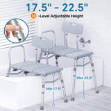 HOMLAND Tub Transfer Bench for Bathtub, FSA/HSA Eligible 400 lbs Heavy Duty Shower Chair with Backrest, Slip-Resistant Feet, Height Adjustable Shower Bench Shower Seat for Elderly and Disabled