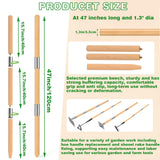 BuerKeo Wooden Hoe Handle Replacement, 47 Inch Length Wooden Pole & Rake Garden Tool Replacement Handle, 1.3 Inch Diameter Long Tapered Handles for Hollow Hoe Fork Shovels Tamper Gardening Tools