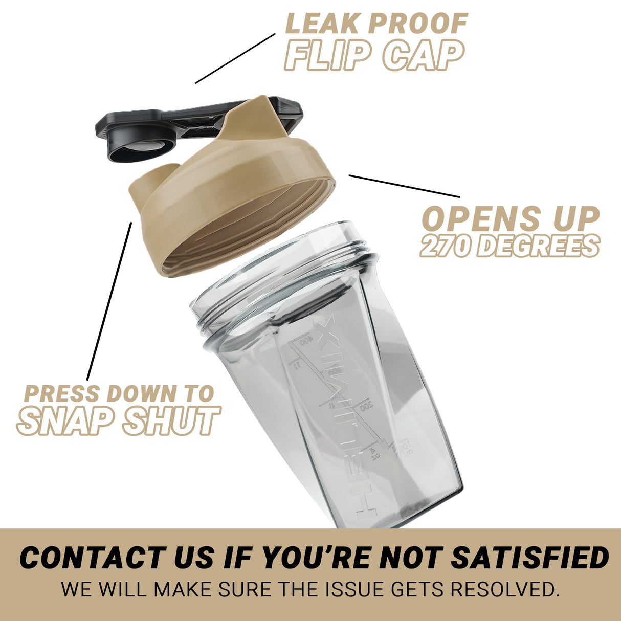 HELIMIX 1.5 Vortex Blender Shaker Bottle Holds Upto 20oz | No Blending Ball or Whisk | USA Made | Portable Pre Workout Whey Protein Drink Shaker Cup | Mixes Cocktails Smoothies Shakes | Top Rack Safe