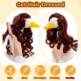 Eccliy 6 Pcs Porch Goose Wigs Dog Cat Pet Outfits Costume Small Funny Pet Wig Cute Lawn Porch Goose Accessories Statue Braid Wig for Holiday Outdoor Garden Patio Yard Goosey Decoration