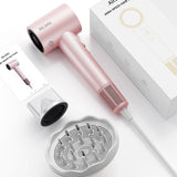 Hair Dryer, 110,000 RPM High-Speed Ionic Blow Dryer for Fast Drying, Professional Lightweight Hairdryer with Diffuser, Magnetic Nozzle, 4 Temps & 2 Speeds, Low Noise for Travel & Home - Pink