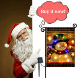 Lighted Christmas Snowman Garden Flag Outdoor Decor, 12x18 In
