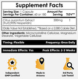 Nootropics Depot Hesperidin Capsules | 500mg | 180 Count | 90% Extract | Citrus aurantium | Supports Metabolic Function + Cardiovascular Health
