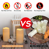 Artmarry 12Pcs Flickering Flameless Candles Waterproof Large (D 3" x H 6") LED Candles, Fake Pillar Outdoor Indoor Battery Operated Candles with Remote for Home/Wedding/Christmas/Holiday Décor