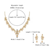 BriLove Women's Wedding Jewelry Set Leaf Flower for Bridal Prom Champagne