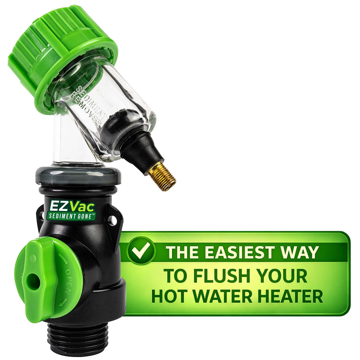 Sediment Gone™ Water Heater Sediment Removal Tool – Flushes, Cleans & Breaks Up Sediment Clogs in Electric or Gas Water Heaters – Easy DIY Water Heater Cleaning Tool