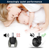 Office Chair Replacement Wheel - Quiet & Smooth Gliding - 2 Inch Heavy Duty Rolling Chair Casters Supports 2000 Lbs,Desk Chair Wheels Universal Fit,Safe for All Floor Or Carpet Set of (Premium Black)