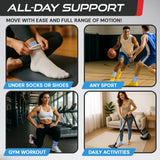 Sleeve Stars Ankle Brace for Women & Men, Ankle Wrap for Sprain, Compression Sleeve for Plantar Fasciitis Relief, Easy Customizable Support: w/ Removable Strap (Single/M:10"-12"/Light Blue)