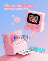 Kids Camera Instant Print Pink: HODDRCCN 32G Instant Print Camera for Kids -1080P HD - Christmas Birthday for Girls Age 3-12 - Ideal Toy for 3 4 5 6 7 8 9 10 11 12 Girls Boys