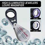 Gain Express Jewelers Loupe Magnifier, Jewelry Loop Magnifier with Light, Hastings Triplet Loupe 10X for Coin, Gem, Stamp, Diamond etc (White LED & UV Light)