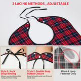 XKDOUS 4 Pcs Adult Bibs For Men Washable Clothing Protector with Crumb Catcher for Eating, Reusable Waterproof Large Feeding Adult Bibs Gift for Men Women Elderly Senior