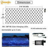Blue Net Lights, 360 LED Christmas Net Lights Outdoor, 21ft x 5ft Large Net Mesh String Lights, 8 Modes Twinkle String Lights Connectable Plug in for Bushes Halloween Hedge Yard Garden Party Decor