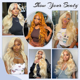 613 13x6 Lace Front Wig Human Hair 210 Density Blonde Wig Human Hair 30 Inch Body Wave Lace Front Wigs Human Hair Pre Plucked 613 HD Lace Frontal Wig Human Hair 613 Wig
