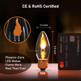 Hompavo Halloween Decorations - LED Flame Light Bulbs (2 Pack), 3W Flickering Fire Bulb, E26 Glass Shell for Halloween Christmas Party Patio Porch Home Indoor & Outdoor Decorations - 4